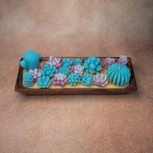 Succulent Garden Candle – Wooden Tray Edition