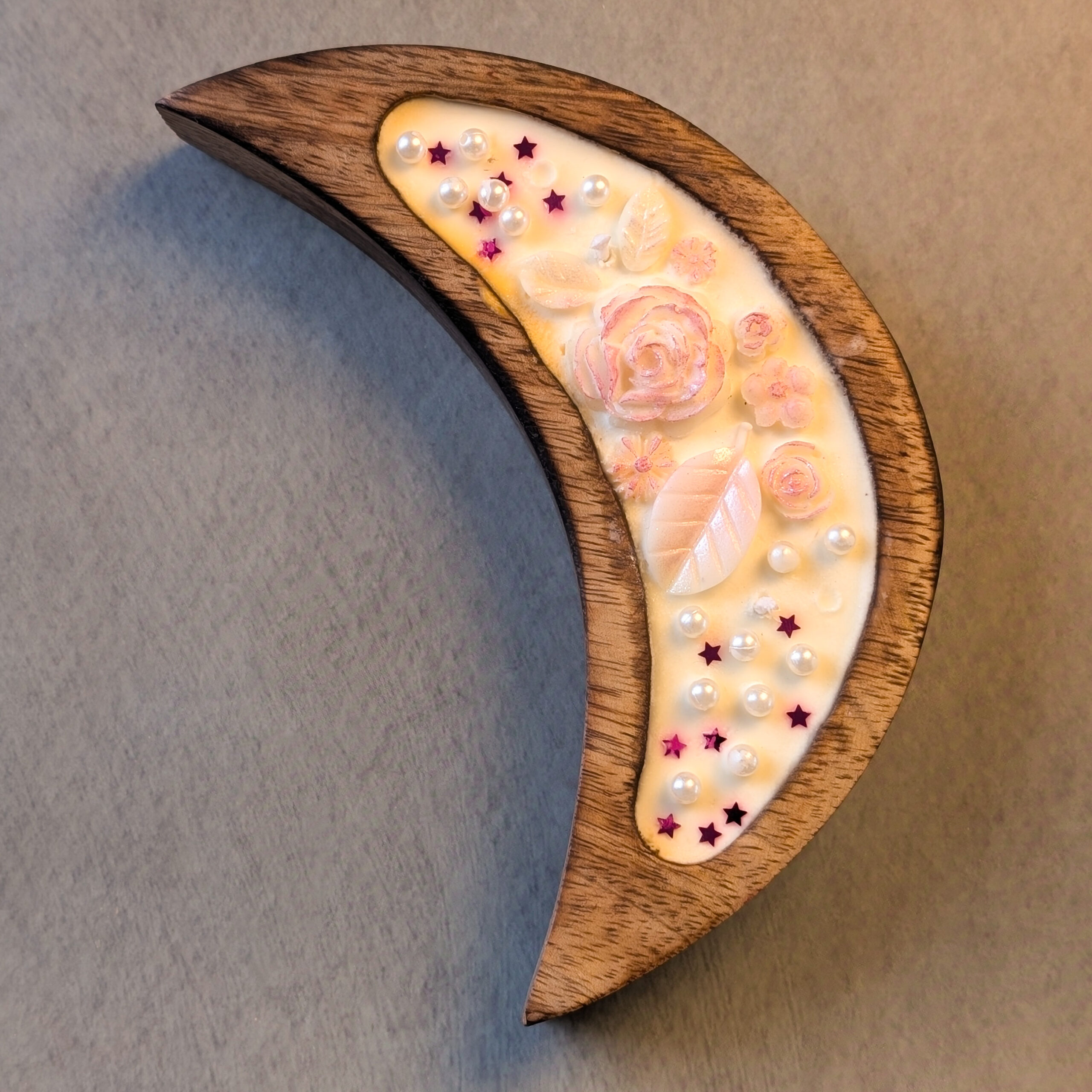 Crescent Moon Candle – Rose Pearl Edition - Image 5