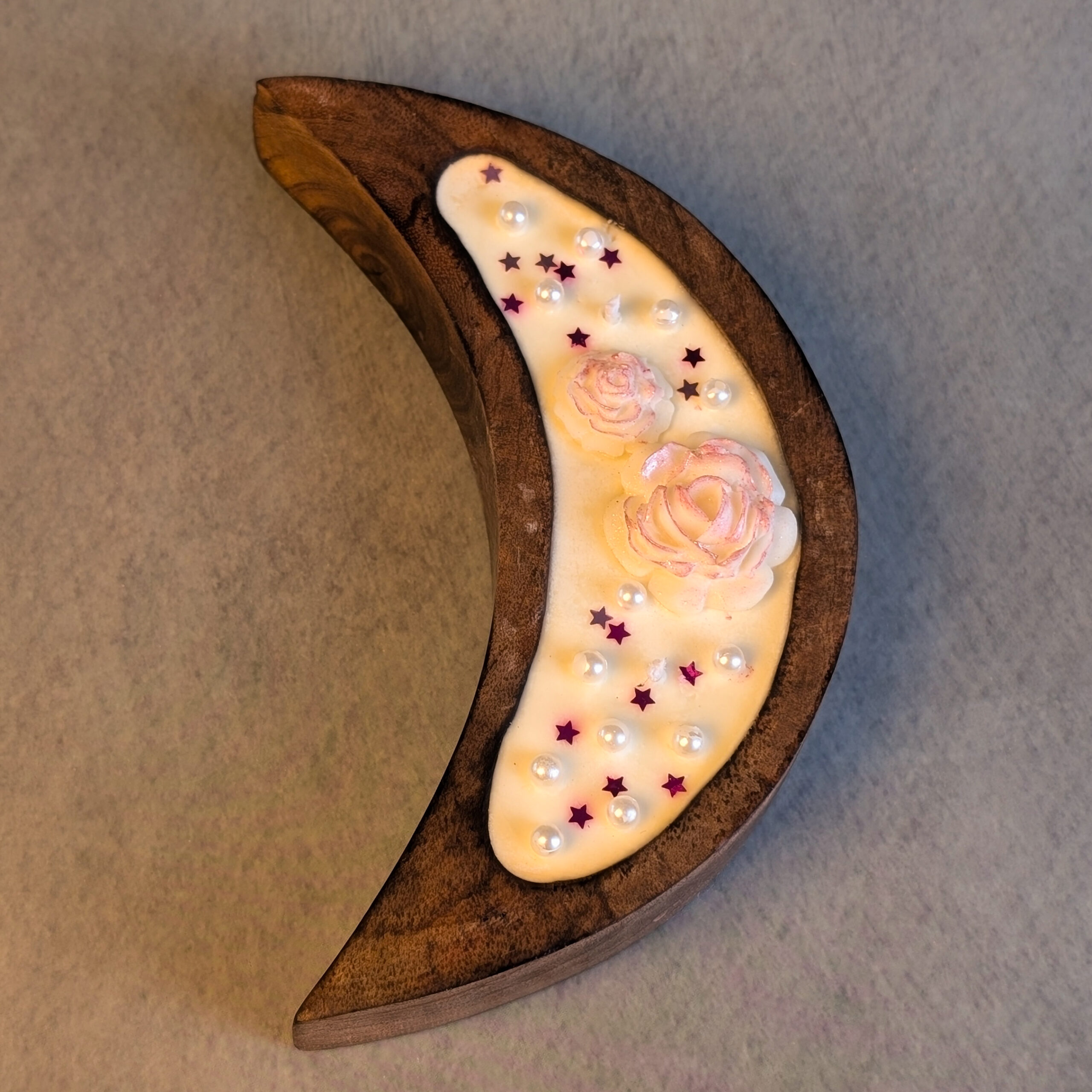 Crescent Moon Candle – Rose Pearl Edition - Image 2