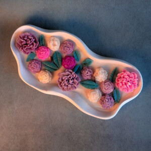 Floral Garden Candle – Wavy Tray Edition