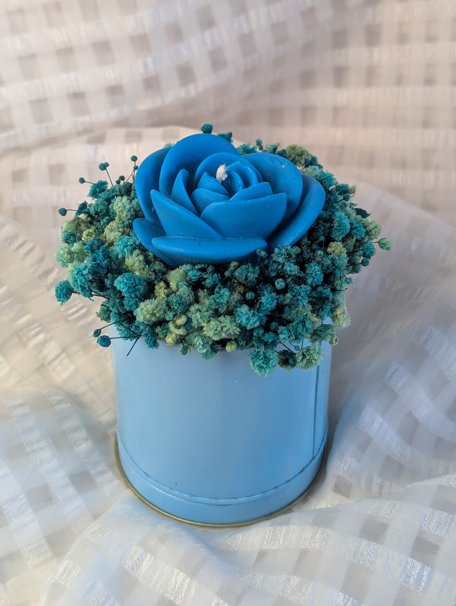 Tin Bouquet Candle - Blue - Image 3