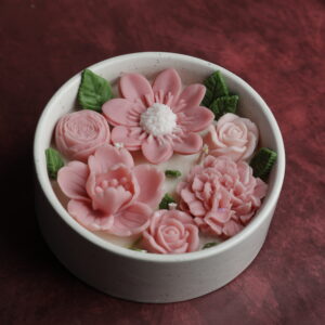 Bloom Bowl Candle – Handcrafted Floral Candle in Ceramic Bowl