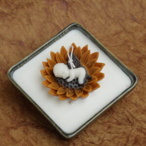 Sunlit Bloom Candle – Handcrafted Sunflower Candle in Ceramic Bowl