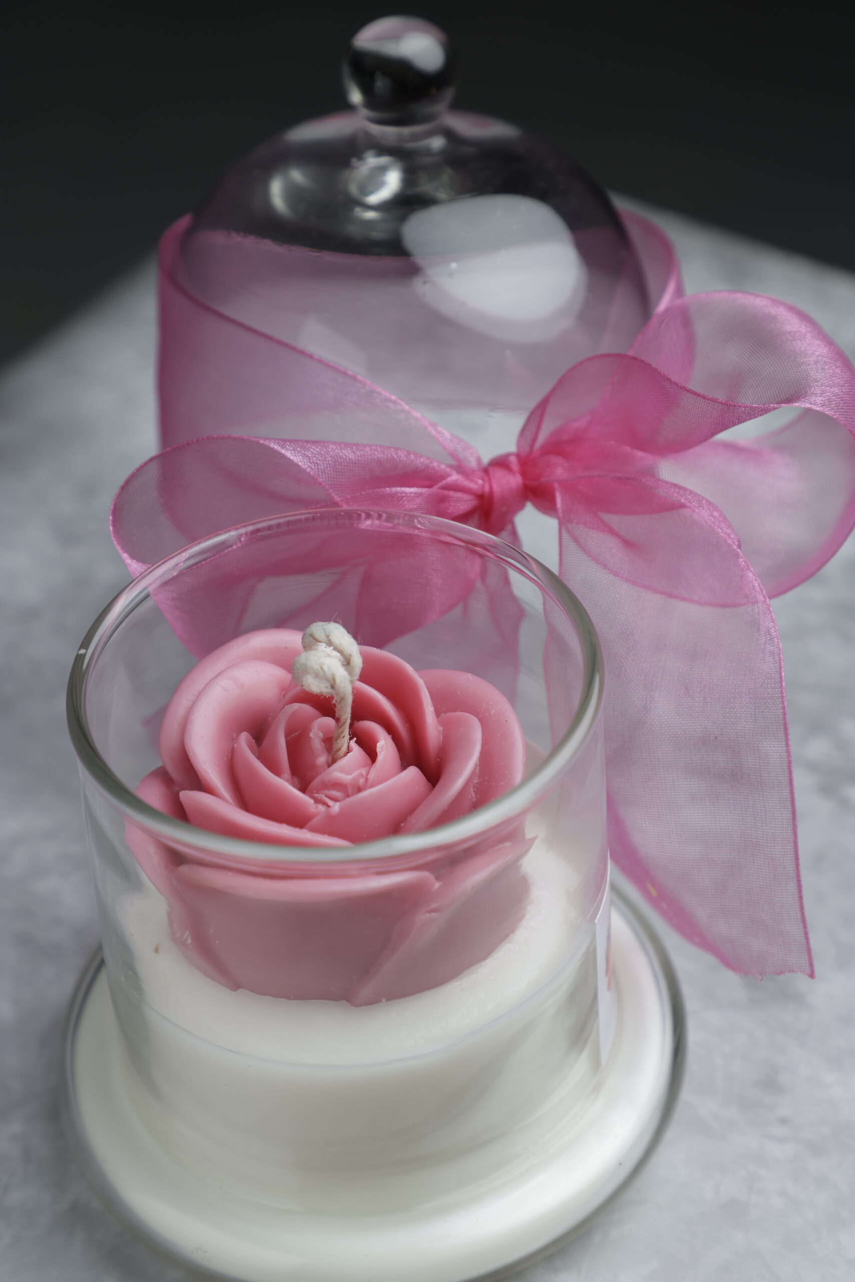 Blush Rose Cloche Candle